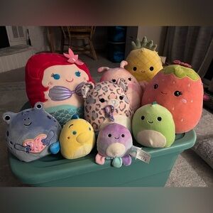 Squishmallows Set of 9 Cute Plush Toys Disney and others